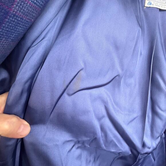 Pendleton Vintage Button Down Blue Plaid Collarless Blazer Size 22 - Picture 9 of 13
